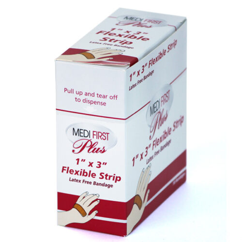 Image of white and red bandage box on white background