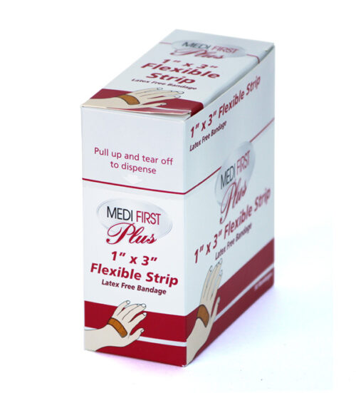 Image of white and red bandage box on white background