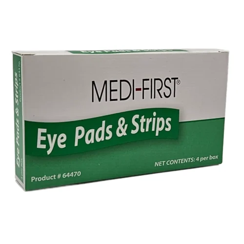 medi-first brand eye pads and strips unitized box of 4