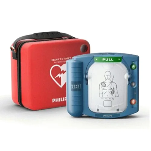 image of red box and blue and white cardiac arrest aed