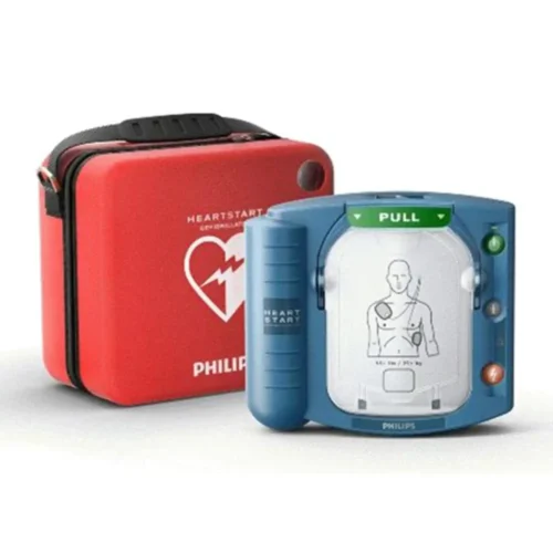 Philips Heart Start FRX red case and blue and white aed slim