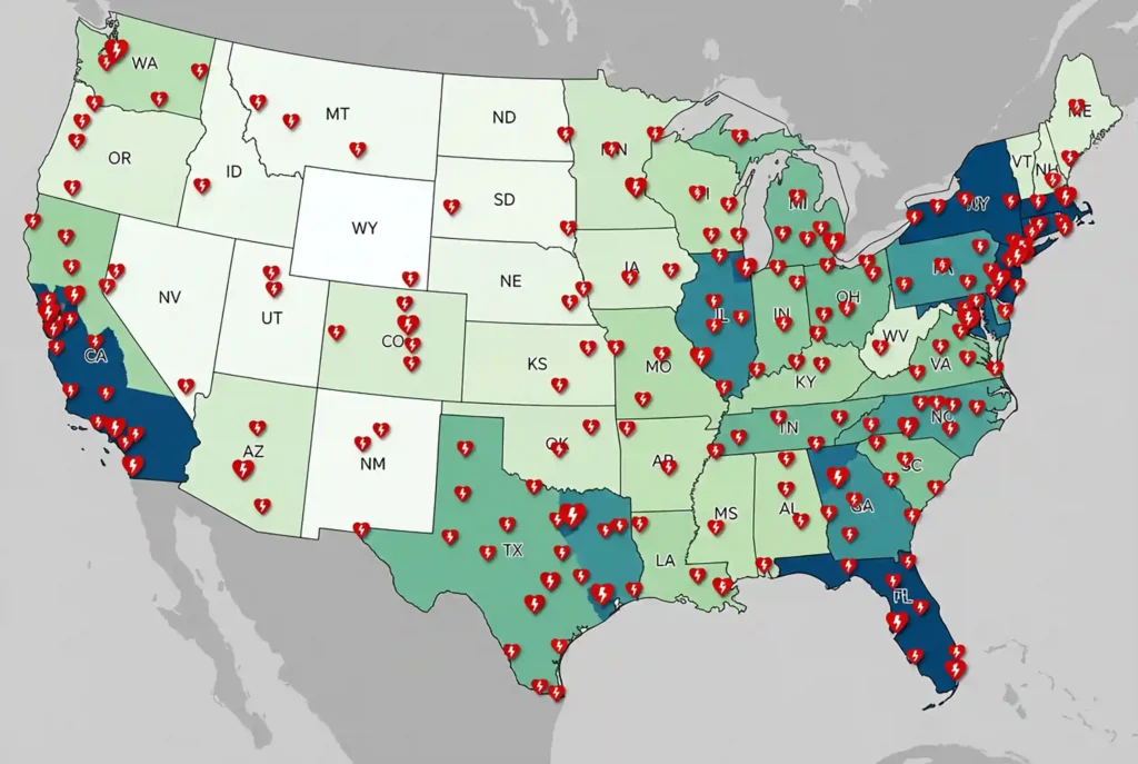aed-distibution-map AED Client distribution map
